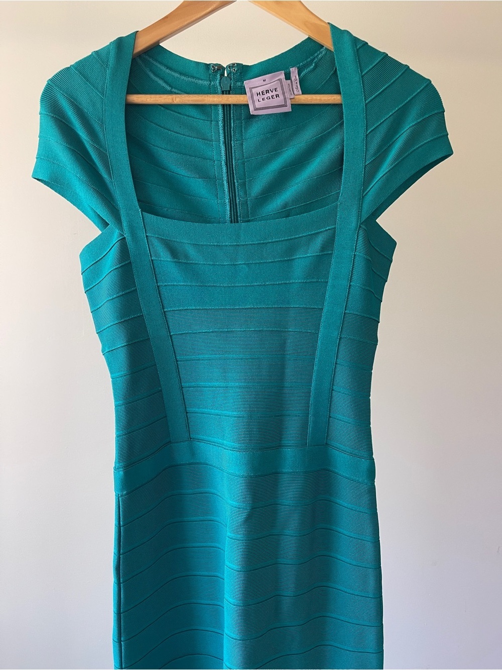 Hervé Léger Teal Bandage Maxi Dress Size M